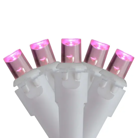 Brite Star LED Wide Angle Icicle Christmas Lights - Pink - 6ft White Wire - 70ct {4}