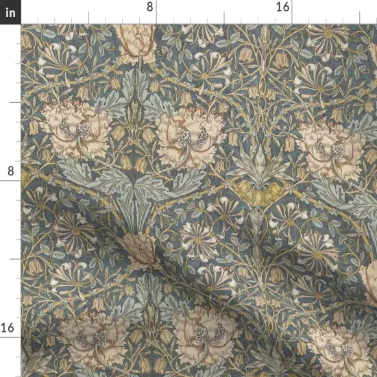 Various Fabrics by the Yard or Fat Quarter Arts And Crafts English Garden Honeysuckle Floral Damask William Morris Custom Printed Fabric by Spoonflower {2}