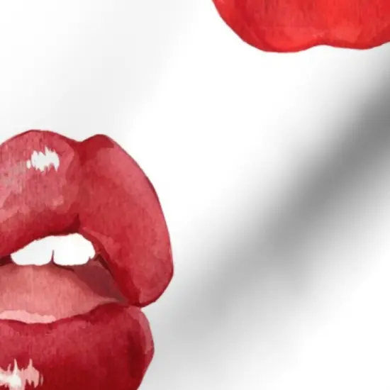 Various Fabrics by the Yard or Fat Quarter Red And Pink Lips Hot Pink Kitsch Kisses Valentines Day Lipstick Smooch Red Lips Xoxo Custom Printed Fabric by Spoonflower {7}