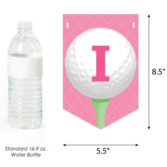 Big Dot of Happiness Golf Girl - Pink Birthday Party or Baby Shower Bunting Banner - Party Decorations - It's Par-Tee Time {4}