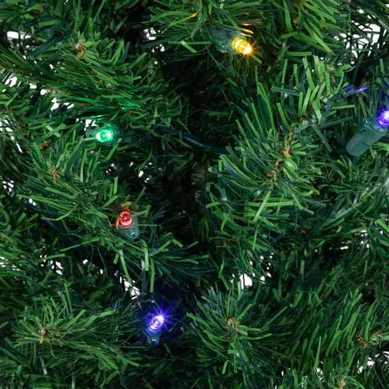 Northlight Pre-Lit Pencil Northern Balsam Fir Artificial Christmas Tree - 6' - Multi LED Lights Green {4}