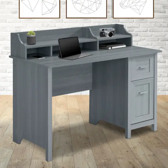 Techni Office Solutions 47.25" Gray Unique Techni Mobili Classic Office Desk with Storage {6}