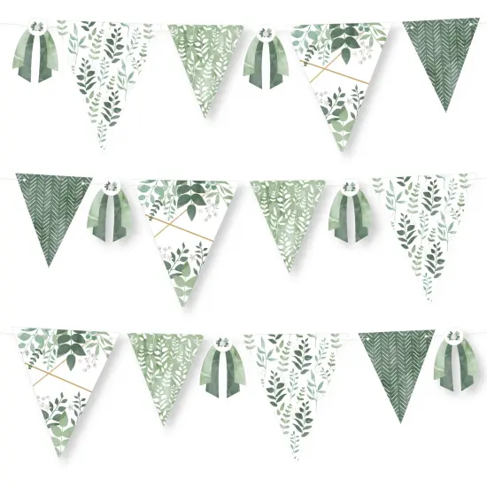 Big Dot of Happiness Boho Botanical - DIY Greenery Party Pennant Garland Decoration - Triangle Banner - 30 Pieces {1}