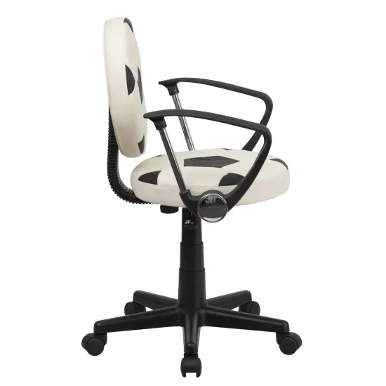 Emma and Oliver Sports Swivel Task Office Chair with Arms Brown and Cream {10}