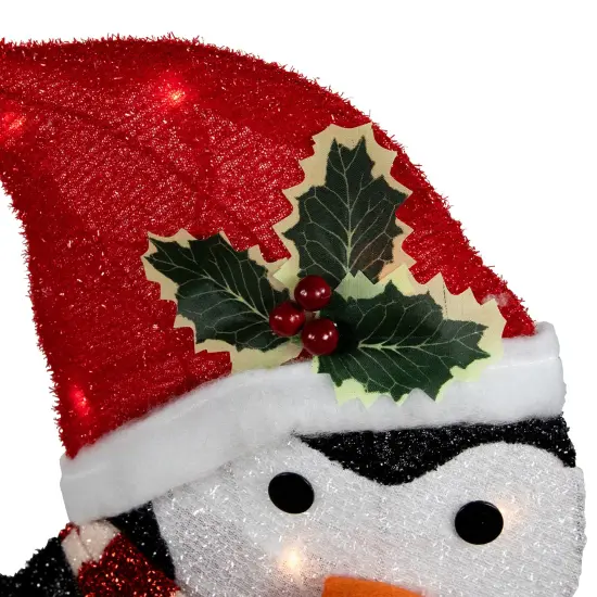 Northlight 41.25" Lighted Ice Skating Polar Bear and Penguin Outdoor Christmas Decoration Red {7}