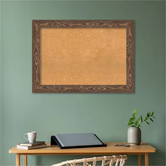 Bridge Wood Framed Corkboard, Natural Cork Bridge Brown {5}