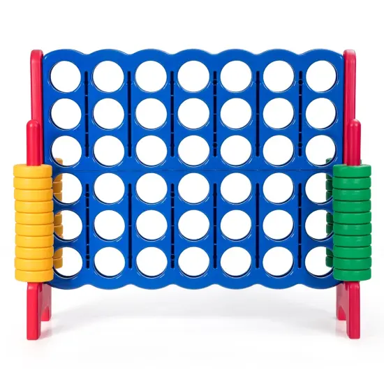 Jumbo 4-to-Score Giant Game Set with 42 Jumbo Rings and Quick-Release Slider Red {4}