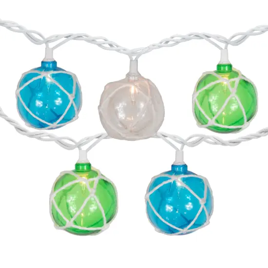Northlight Multi-Color Globe Christmas Light Set- Clear Lights - 6ft White Wire - 10ct {3}