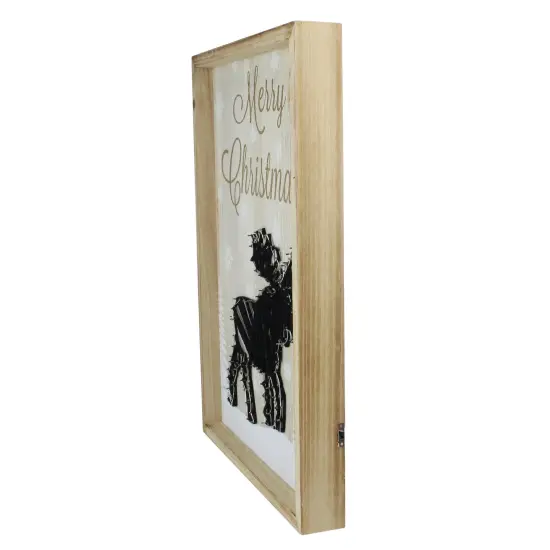 Northlight Lighted Wood Framed String Art Moose Christmas Wall Hanging - 16" Brown {3}