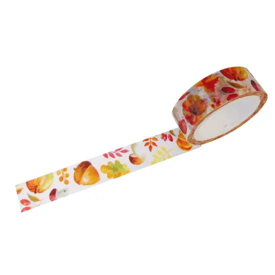 Wrapables Flowers and Greens Washi Masking Tape, 15mm x 7m Autumn Leaves {1}