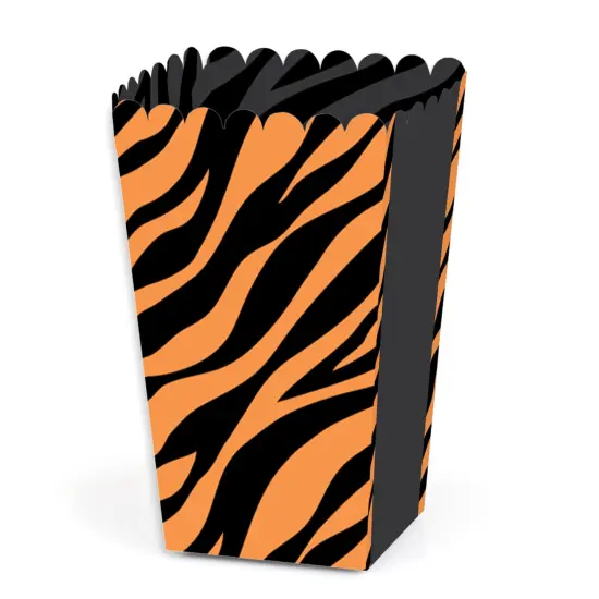 Big Dot of Happiness Tiger Print - Jungle Party Favor Popcorn Treat Boxes - Set of 12 {1}
