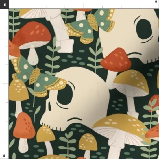 Various Fabrics by the Yard or Fat Quarter Red Yellow Butterfly Woodland Gothic Skulls Moth Small Scale Custom Printed Fabric by Spoonflower {4}