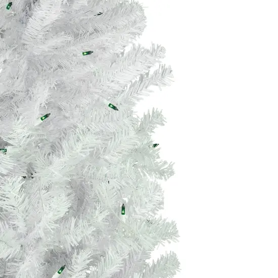 Northlight Pre-Lit Pencil Woodbury White Pine Artificial Christmas Tree - 6.5' - Green Lights {5}