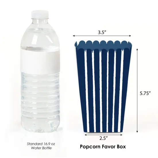 Big Dot of Happiness Navy Stripes - Simple Party Favor Popcorn Treat Boxes - Set of 12 {3}