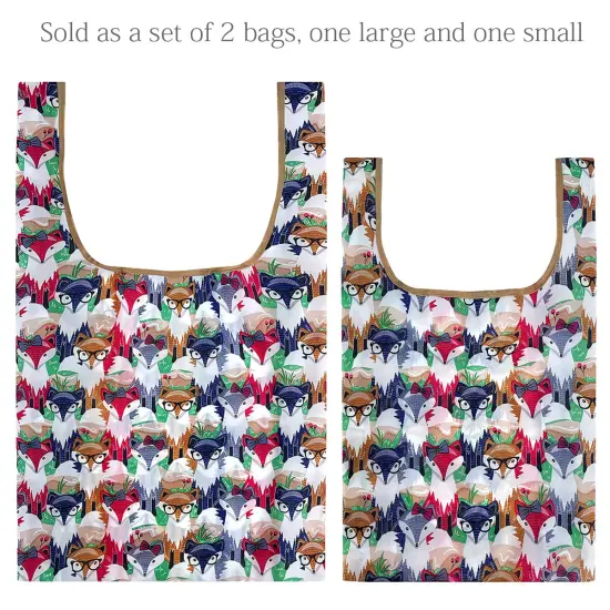 Wrapables JoliBag Collection Reusable Shopping Bag (Set of 2) Clever Foxes {3}