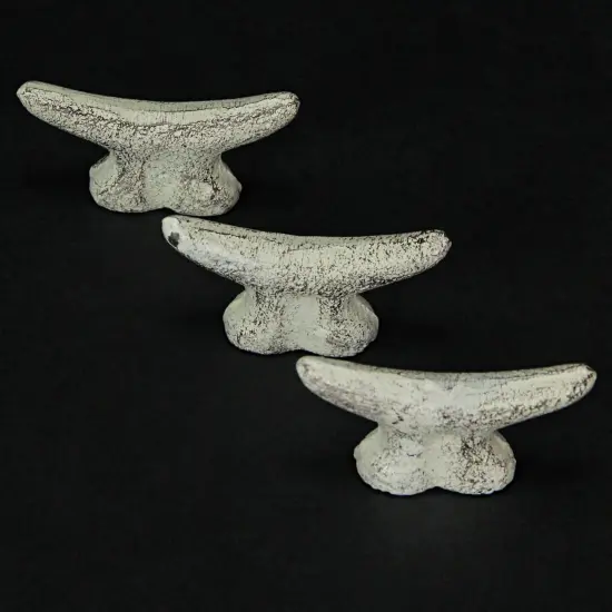 2.5 In Cast Iron Nautical Cleat Drawer Pulls Decorative Cabinet Knobs Set of 6 {2}