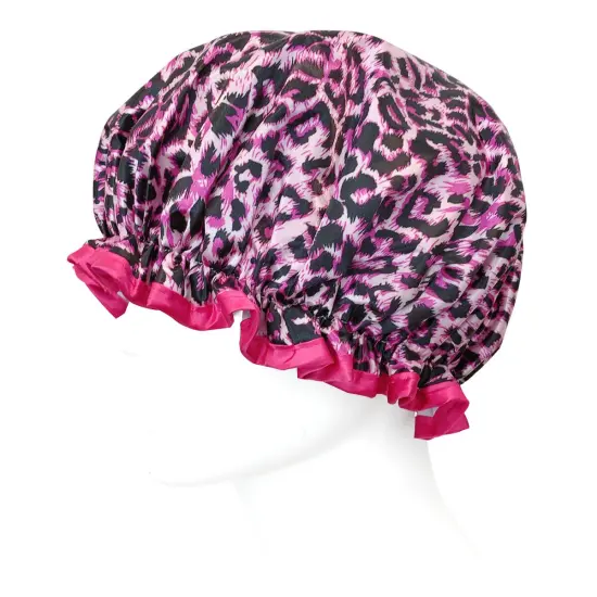 Wrapables Stylish Double Layer Waterproof Shower Caps (Set of 4) Animal Dots {4}