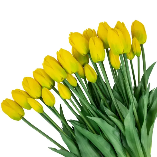 Northlight Real Touch&trade; Yellow Artificial Tulip Floral Bundles, Set of 6 - 18" {6}