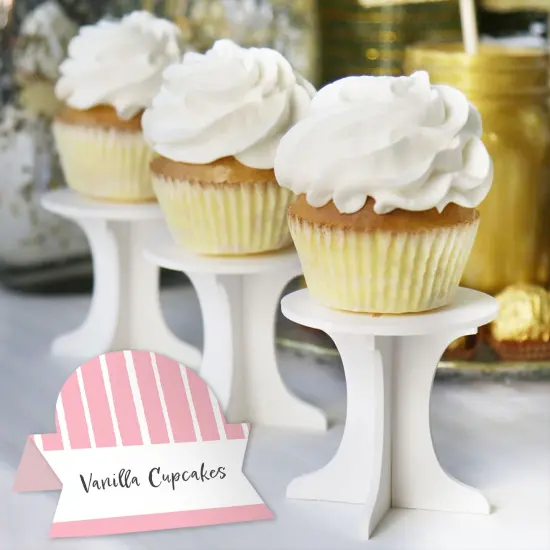 Big Dot of Happiness Pink Stripes - Simple Party Decorations Tent Buffet Card - Table Setting Name Place Cards - Set of 24 {6}