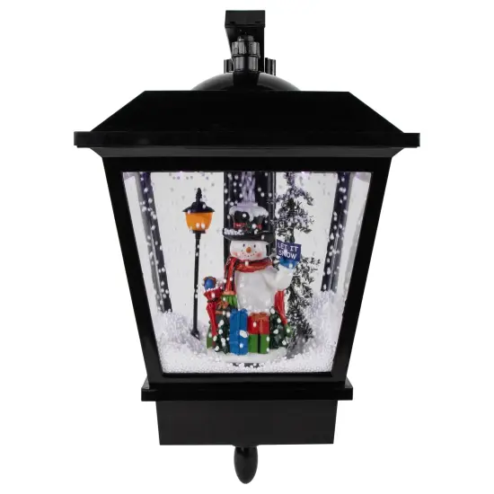 Northlight 17.75" Lighted and Musical Wall Mounted Snowing Christmas Street Lamp Black {3}