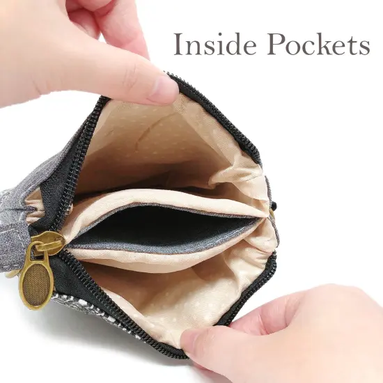 Wrapables Mini Crossbody Cell Phone Bag Zip Top / Black Deco {4}