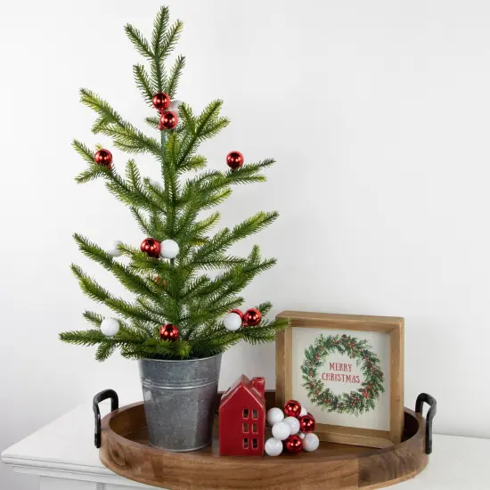 Northlight Shatterproof Ball Ornament Christmas Pick - 6.75" - Red and White {3}