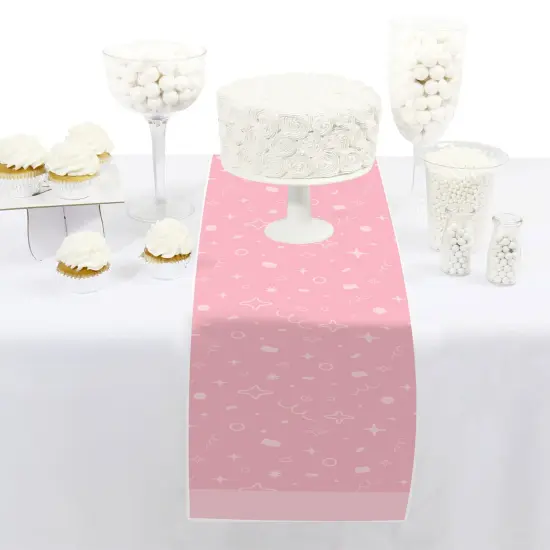 Big Dot of Happiness Pink Confetti Stars - Petite Simple Party Paper Table Runner - 12 x 60 inches {3}