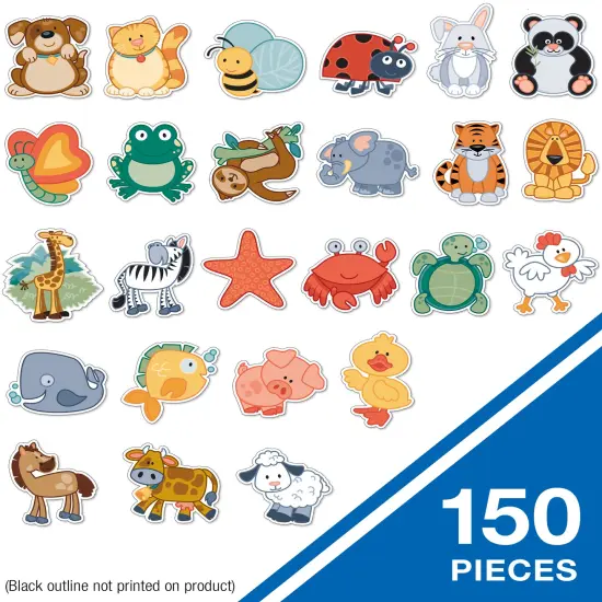 Carson Dellosa 150-Piece Zoo Animals and Friends Cutouts, Bugs, Sea Creatures, Farm and Jungle Theme Decorations for Bulletin Board, Party, and Classroom Decor {2}
