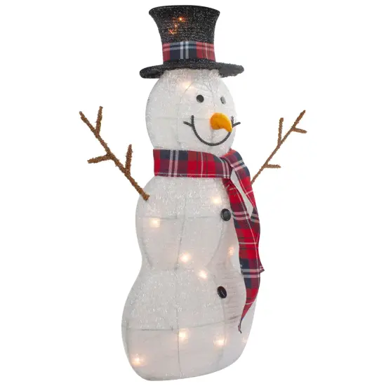 Northlight Lighted Tinsel Snowmen Family Christmas Yard Decorations - Clear Lights - Set of 2 White {5}