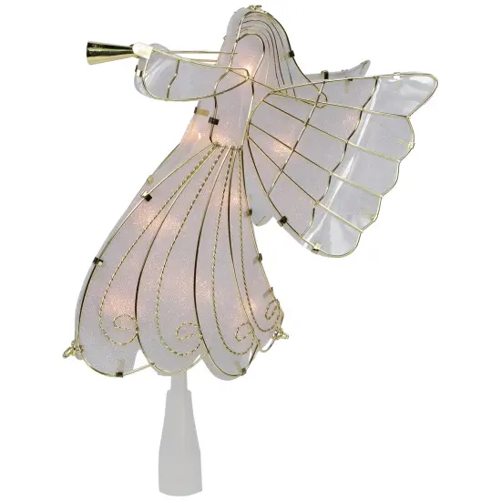 Northlight 10" Gold Angel Tree Topper, Warm White Lights {7}