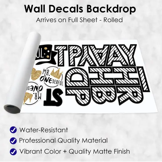 Big Dot of Happiness 1st Birthday Little Mr. Onederful - Peel and Stick Boy First Birthday Party Decoration - Wall Decals Backdrop {7}