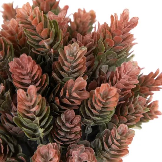 Northlight Two-Tone Wild Flower Artificial Plant in a Textured Lined Pot - 8" Orange {6}