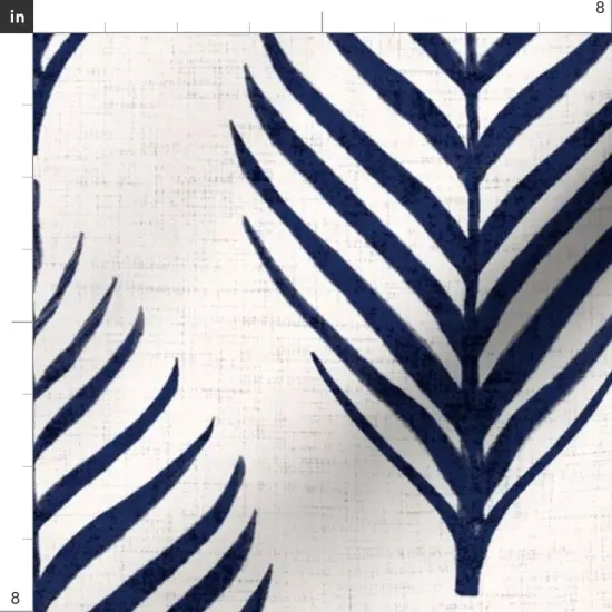 Various Fabrics by the Yard or Fat Quarter Navy Blue Floral Botanical Palm Tropical Island Dark Coastal Southern Leaf Silhouette Large Scale Custom Printed Fabric by Spoonflower {4}