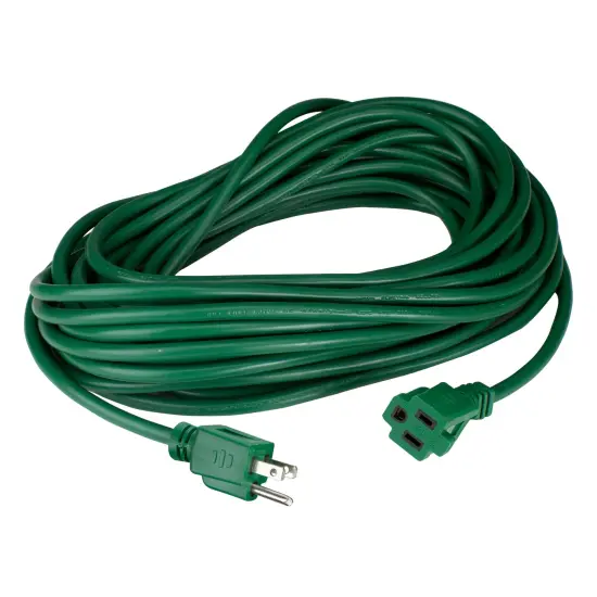 Northlight Three-Prong Outdoor Extension Power Cord with End Connector -100' - Green {1}