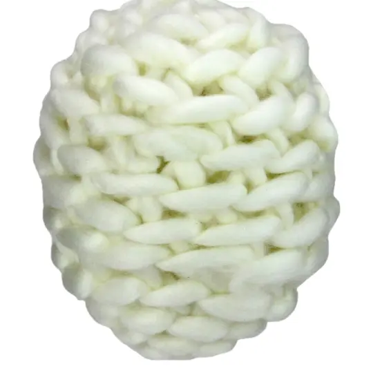 Allstate Cream White Knit Hanging Shatterproof Christmas Ball Ornament 7" (175mm) {3}