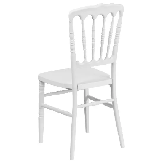 Emma and Oliver Wedding & Event Resin Stacking Napoleon Dining Chair White {4}