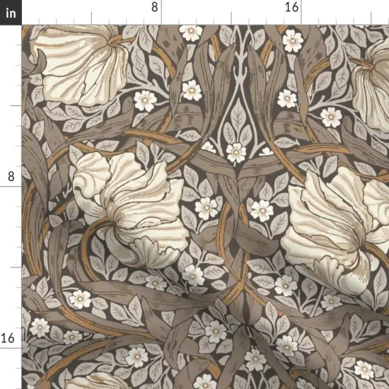 Various Fabrics by the Yard or Fat Quarter William Morris Vintage Neutral Victorian Art Nouveau Damask Floral Earth Tone Custom Printed Fabric by Spoonflower {2}