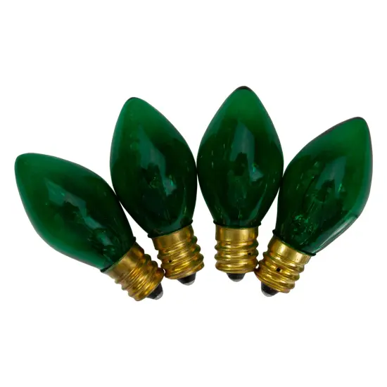 Northlight C7 Transparent Christmas Replacement Bulbs - Green - 4ct {3}