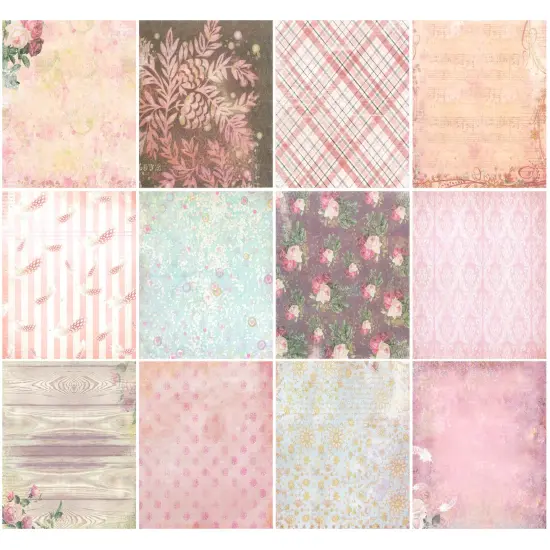 Wrapables 6x6 Decorative Single-Sided Scrapbook Paper for Arts & Crafts Projects, Scrapbooking, Card-Making Pink Romantic {3}