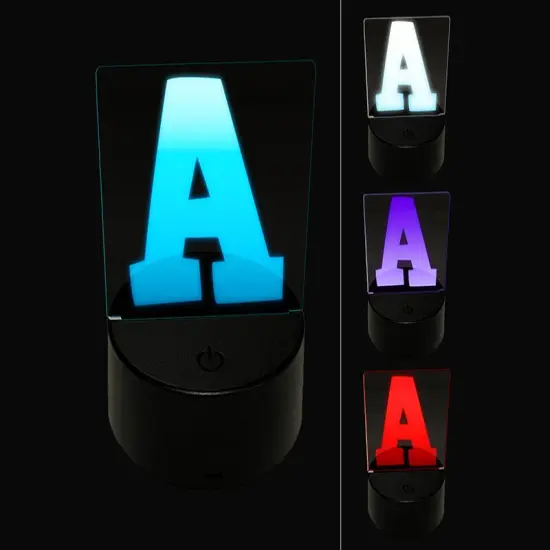 Letter A Uppercase Fun Bold Font 3D Illusion LED Night Light Sign Nightstand Desk Lamp {1}