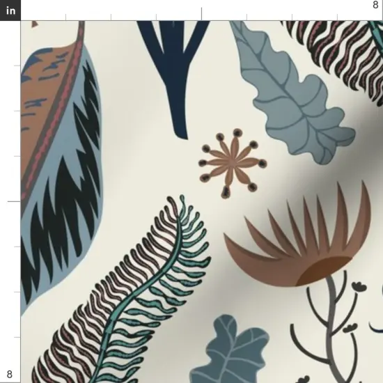 Various Fabrics by the Yard or Fat Quarter Coastal Floral Tropical Wildlife Neutral Cranes Heron Leaves Marsh Bird Blue Jumbo Scale Custom Printed Fabric by Spoonflower {4}