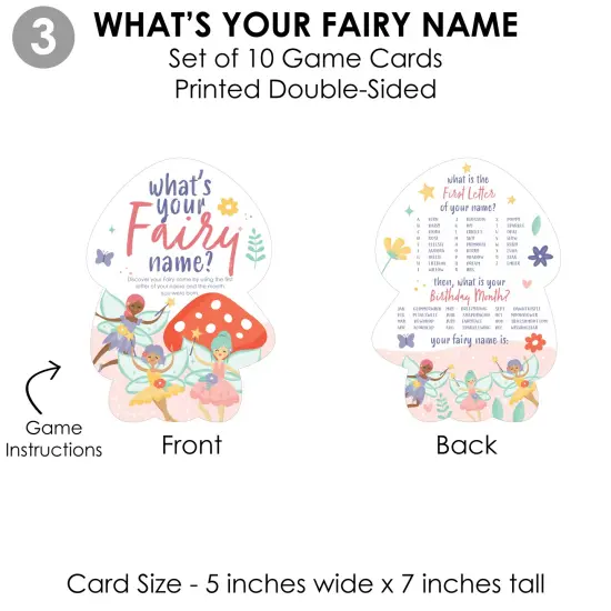 Big Dot of Happiness Let's Be Fairies - 4 Fairy Garden Birthday Party Games - 10 Cards Each - Gamerific Bundle {7}