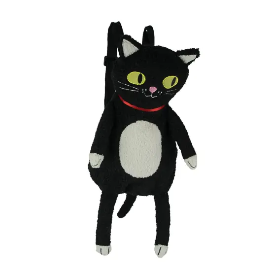 Cute Furry Plush Black Cat Mini Backpack Stuffed Animal Shoulder Fashion Bag {1}