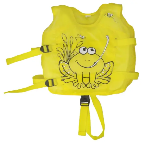 Pool Central 13.25" Yellow Hungry Frog Intermediate Swim Vest - Ages 1 - 3 {1}