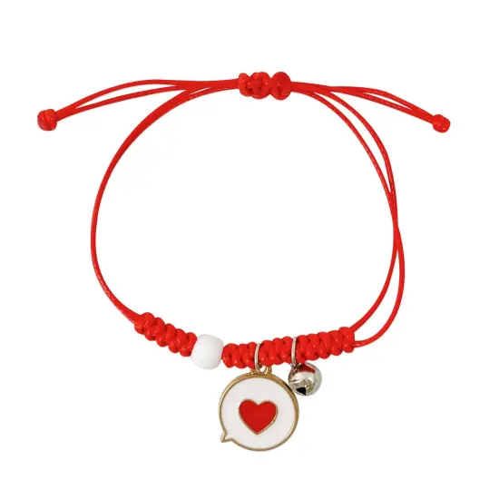 Wrapables Friendship Beaded Enamel Charm Bracelet, Heart {5}