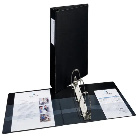 Avery Durable 3 Ring Binder, 3" One Touch EZD Rings, Label Holder, 1 Black Binder (08702) {6}