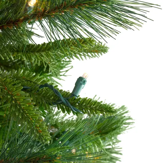 Northlight Real Touch&trade;️ Pre-Lit Full Rosemary Emerald Angel Pine Artificial Christmas Tree - 9' - Clear LED Lights Green {4}