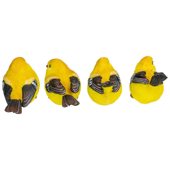 Tii Collections Set of 4 Large Goldfinch Bird Figurines 5.5" Yellow {6}