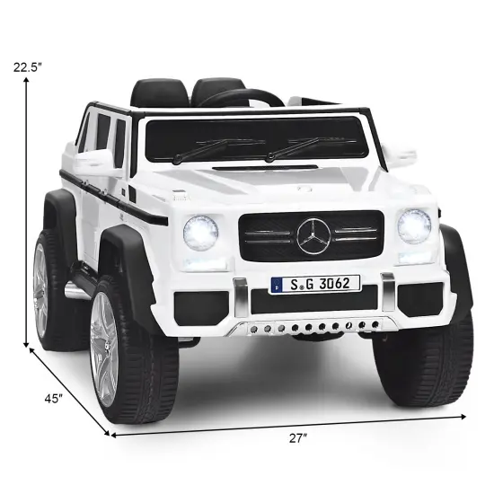 12V Kids Ride On Car with 2.4G Remote Control and USB Interface White {2}