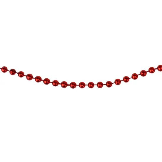 Northlight Metallic Beaded Commercial Christmas Garland - 66' x .15" - Red - Unlit {1}